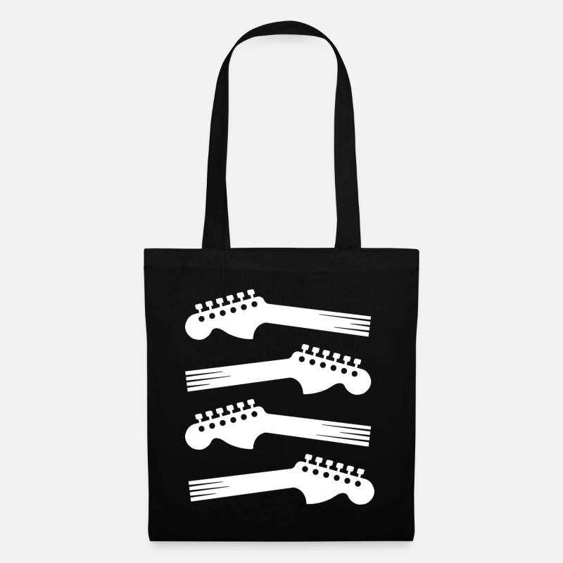 Guitar Headstock Silhouette Pattern - Tote Bag - black