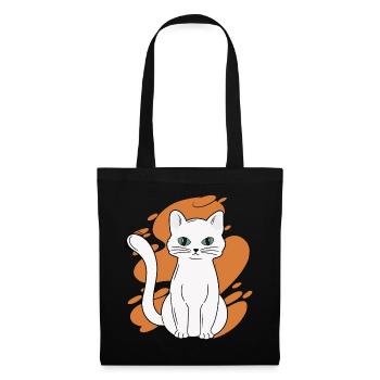 Blanc Main Coon Cat Cat Outfit pour - Sac en tissu - noir - Devant