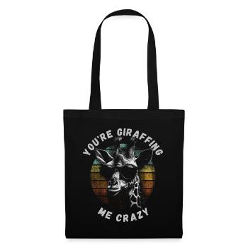 Girafe folle, tu me girafes folles - Sac en tissu - noir - Devant