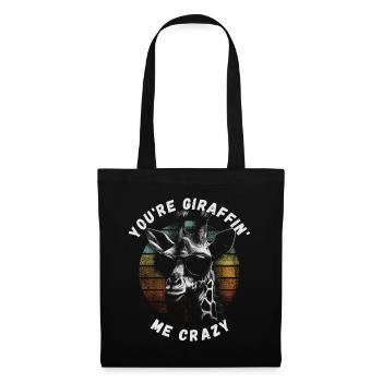Girafe folle, tu me girafes folles - Sac en tissu - noir - Devant