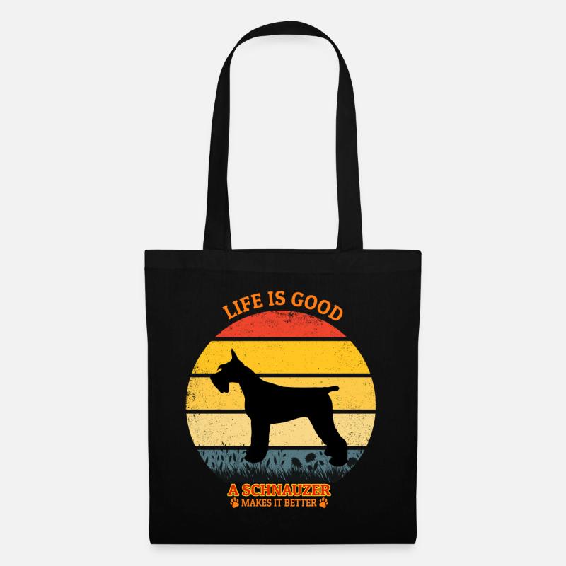 Life Is Good A Schnauzer Makes It Better - Stoffbeutel - Schwarz