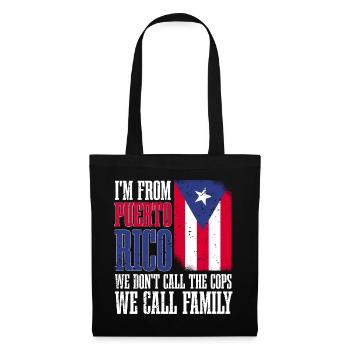 Puerto Rico | Puerto Ricaner Flagge Geschenkideen - Stoffbeutel - Schwarz - Vorne