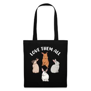Conception de lapin mignon pour les propriétaires de lapins - Sac en tissu - noir - Devant