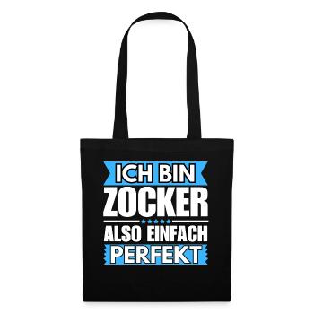 Einfach ein Perfekter Zocker - Stoffbeutel - Schwarz - Vorne