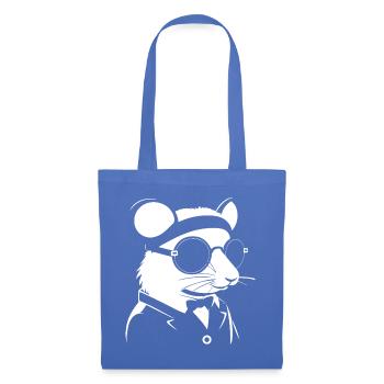 Drôle de rats fantaisie avec des lunettes de soleil Rat de compagnie - Sac en tissu - bleu pâle - Devant