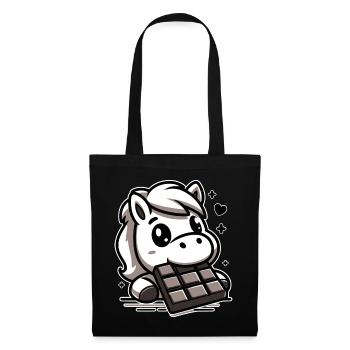 Cute horse and chocolate - Tote Bag - black - Front