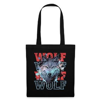 Loup loup tête mystique Nature sauvage sauvage Art - Sac en tissu - noir - Devant
