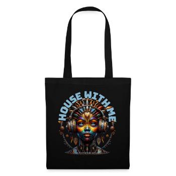 HOUSE WITH ME - Cool Woman with Headphones! - Tote Bag - black - Front