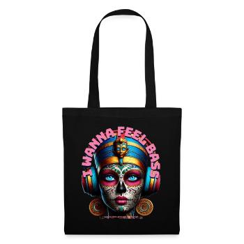 I WANNA FEEL BASS - Cool Princess with Headphones! - Tote Bag - black - Front