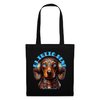DJ TUTTO BENE – Cute Dachshund with Headphones! - Tote Bag - black - Front