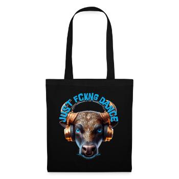 JUST FCKNG DANCE - Cool Cow with Headphones! - Tote Bag - black - Front
