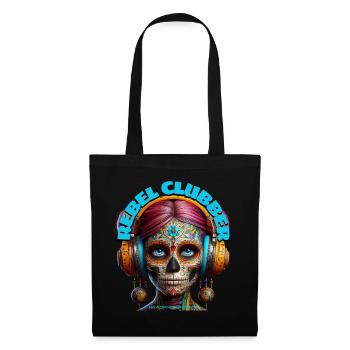 REBEL CLUBBER - Cool Woman with Headphones! - Tote Bag - black - Front
