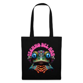 TECHNO DEL MAR - Cute Frog with Headphones! - Tote Bag - black - Front