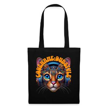 CODENAME:DUBSTYLE - Abyssinian Cat with Headphones - Tote Bag - black - Front