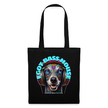 I GOT BASS HOUSE - Cute Poodle with Headphones! - Tote Bag - black - Front
