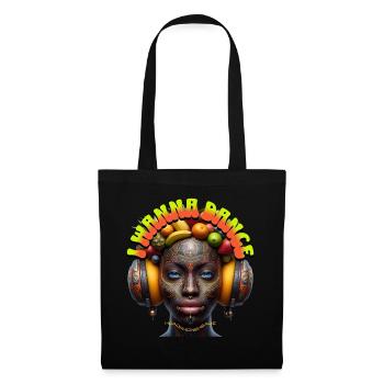 I WANNA DANCE - Cool Woman with Headphones! - Tote Bag - black - Front