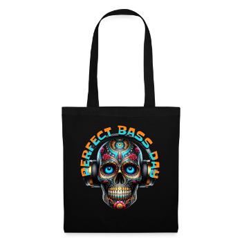 PERFECT BASS DAY - Cool Skull with Headphones! - Tote Bag - black - Front
