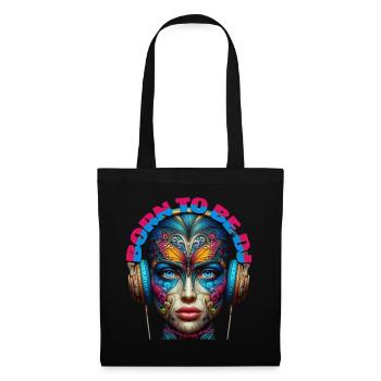 BORN TO BE DJ - Cool Woman with Headphones! - Tote Bag - black - Front