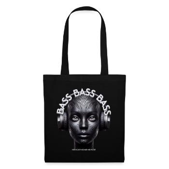BASS BASS BASS - Cool Human with Headphones! - Tote Bag - black - Front