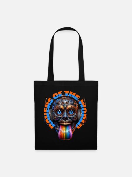 RAVERS OF THE WORLD - Cool Creature & Headphones! - Tote Bag - black