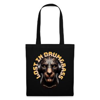 LOST IN DRUM&BASS – Cool Lion/Leo with Headphones! - Tote Bag - black - Front