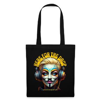 HERE FOR THE DROP – Cool he/she with Headphones! - Tote Bag - black - Front