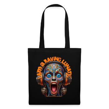 I AM A RAVING LUNATIC - Cool Creature & Headphones - Tote Bag - black - Front