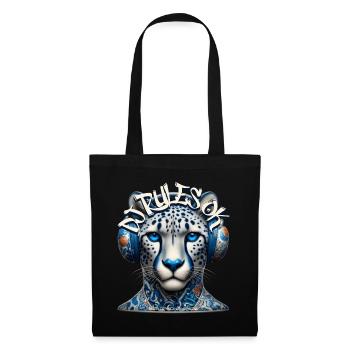 DJ RULES OK - Cool Cheetah with Headphones! - Tote Bag - black - Front