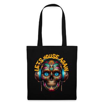 LETS HOUSE AGAIN - Cool Skull with Headphones! - Tote Bag - black - Front