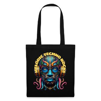 MELODIC TECHNO ROCKS - Cool Dude with Headphones! - Tote Bag - black - Front