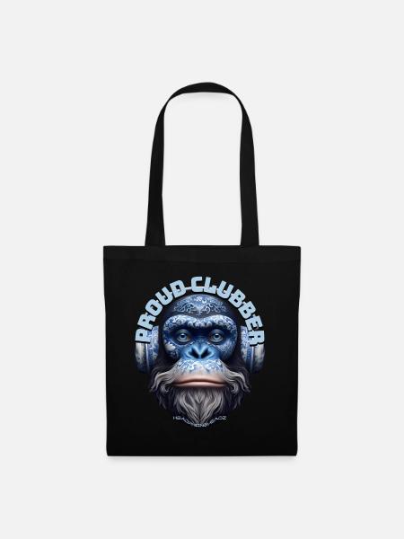 PROUD CLUBBER - Cool Orangutan with Headphones! - Tote Bag - black