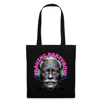 RAVING PARTYBOY - Cool Grandpa with Headphones! - Tote Bag - black - Front