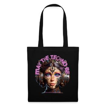 MAY THE TECHNO BE - Cool Woman with Headphones! - Tote Bag - black - Front