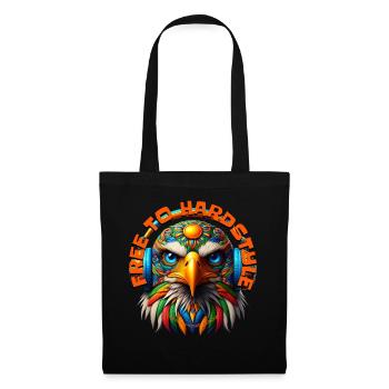 FREE TO HARDSTYLE – Cool Eagle with Headphones! - Tote Bag - black - Front