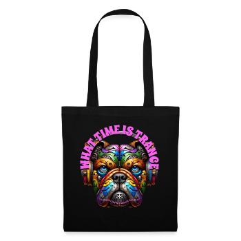 WHAT TIME IS TRANCE - Cool Bulldog with Headphones - Tote Bag - black - Front