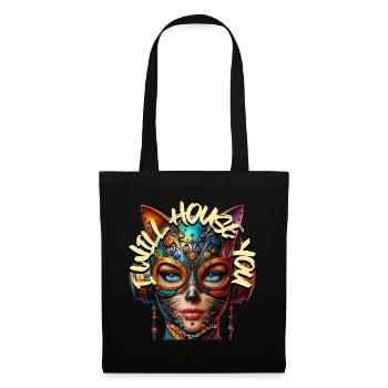 I WILL HOUSE YOU - Cool Woman with Headphones! - Tote Bag - black - Front