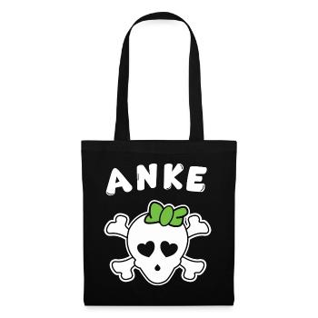 Piratin Anke Design für Mädchen und Frauen - Stoffbeutel - Schwarz - Vorne