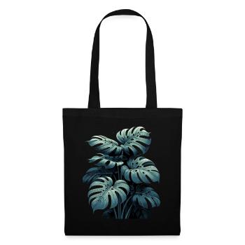 Cadeau de la forêt tropicale Monstera deliciosa - Sac en tissu - noir - Devant