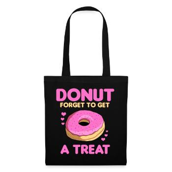 Donut -Liebhaber Naschkatze - Stoffbeutel - Schwarz - Vorne