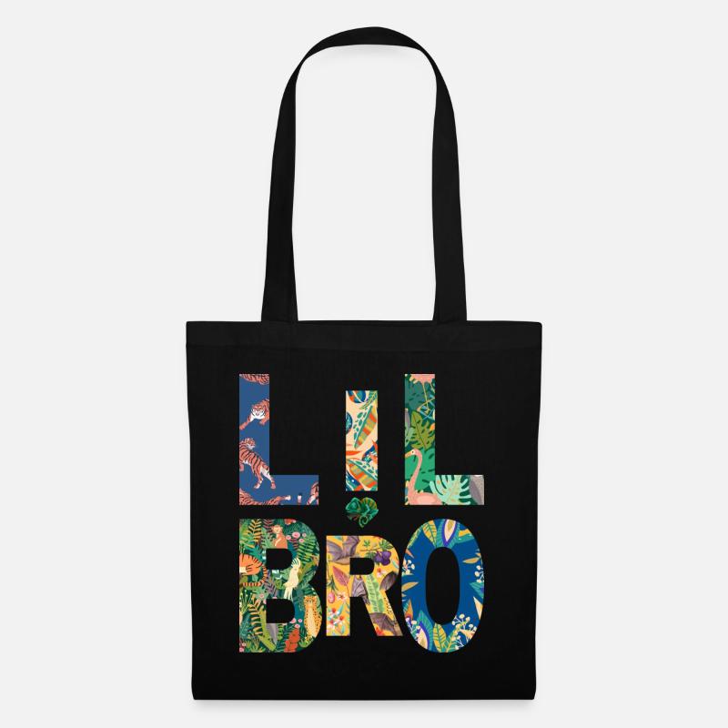 LIL BRO - Bruder -Kleiner Bruder - Partnerlook - Stoffbeutel - Schwarz