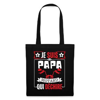 Ich bin ein Biker Dad Who T-Shirt - Stoffbeutel - Schwarz - Vorne