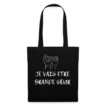 je vais etre grande sœur - Sac en tissu - noir - Devant