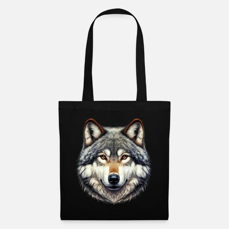 Loup - Sac en tissu - noir