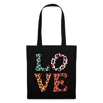 Signe de paix Amour des années 60 des années 70 Costume Groovy Hippie - Sac en tissu - noir - Devant