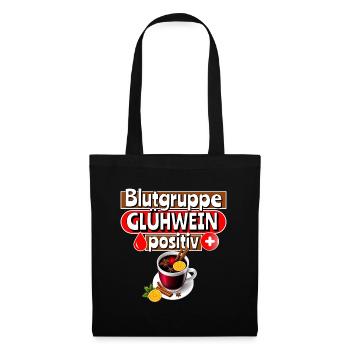 Blutgruppe Glühwein | Weihnachtsgeschenk - Stoffbeutel - Schwarz - Vorne