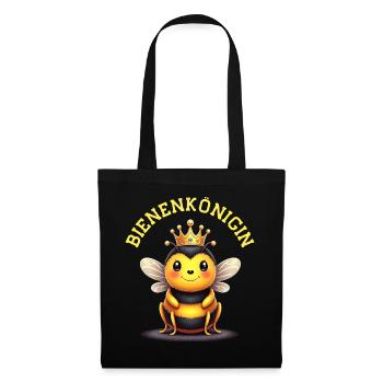 Bienenkönigin Biene Kostüm süß Bienen Insekt - Stoffbeutel - Schwarz - Vorne