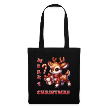 Joyeux Noël - Canne de Noël en bonbon pour renne - Sac en tissu - noir - Devant
