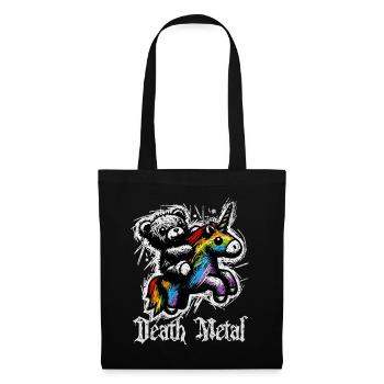 DEATH METAL UNICORN TEDDY drôle, mignon et rock - Sac en tissu - noir - Devant