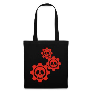 Engrenages et crânes rouges - Sac en tissu - noir - Devant