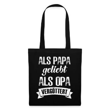 Loved as Dad, Worshipped as Grandpa Shirt - Sac en tissu - noir - Devant